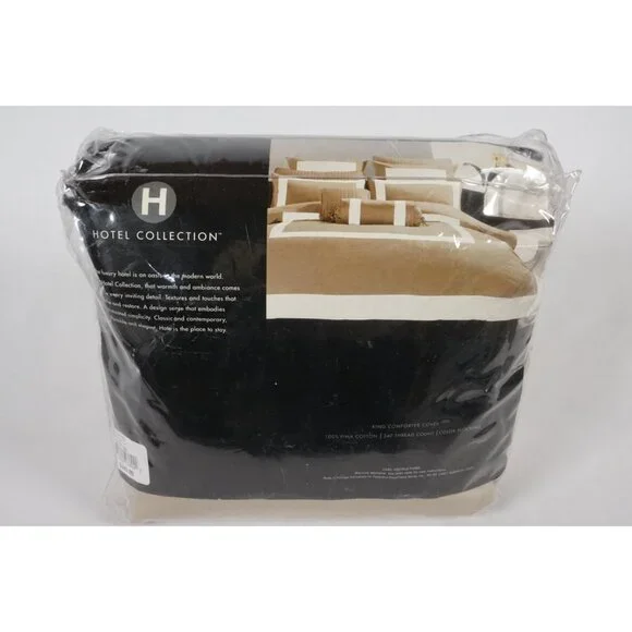 Hotel Collection 100% Pima Cotton 340 Thread Count Color Blocking KING Comforter